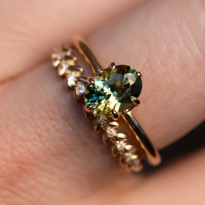Straight Vine Band with Diamonds Anueva Jewelry Rings