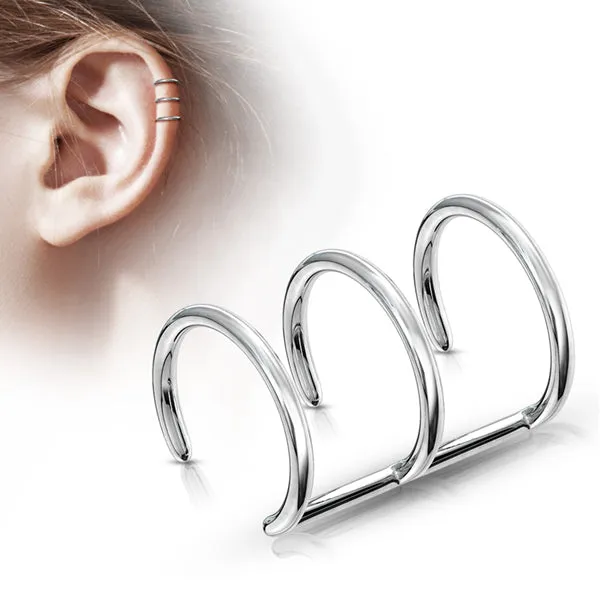 Triple Ring Ear Cuff Tulsa Body Jewelry Rings