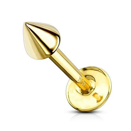 Tulsa Body Jewelry 14g Spiked Yellow 14k Gold Labret PreStyled Sets