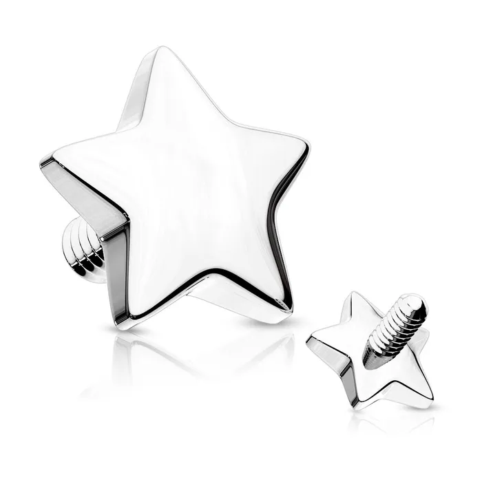 Tulsa Body Jewelry 14g Star White 14k Gold End Earrings
