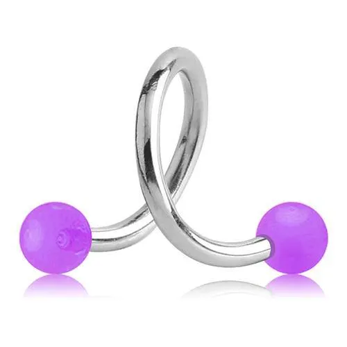 Tulsa Body Jewelry Bracelets 16g Acrylic Stainless Spiral Barbell