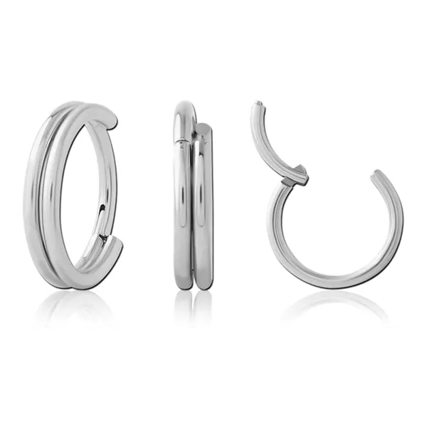 Tulsa Body Jewelry Rings 18g Double Stack Stainless Hinged Segment Ring