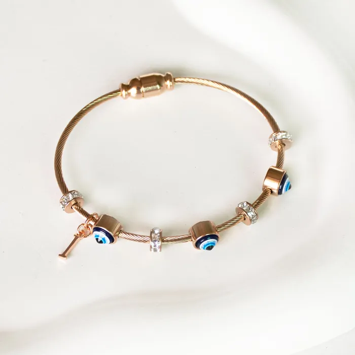 Upakarna Classic Evil Eye With Personalized Initial Necklaces
