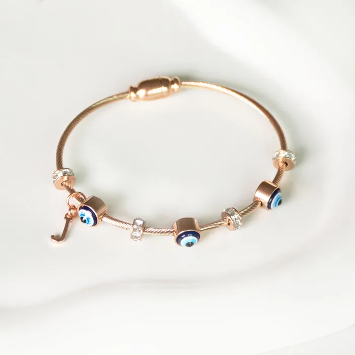 Upakarna Classic Evil Eye With Personalized Initial Necklaces