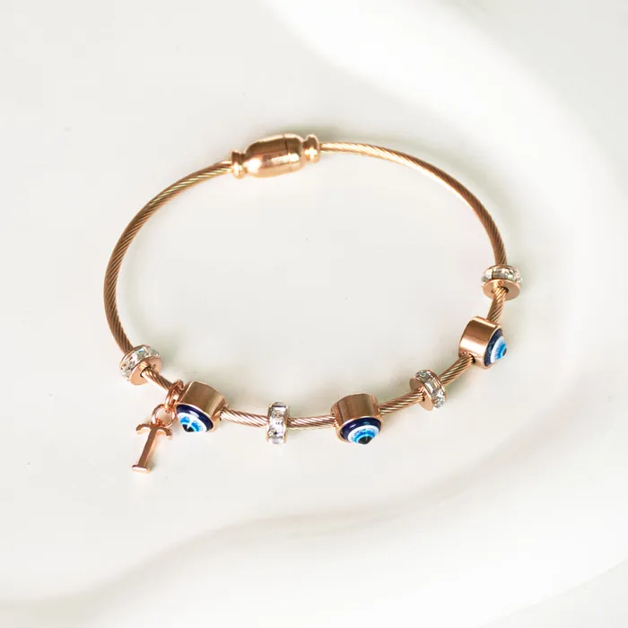 Upakarna Classic Evil Eye With Personalized Initial Necklaces