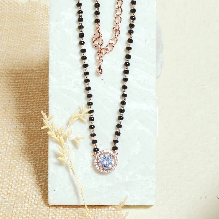 Upakarna Round Diamond Mangalsutra Necklace Necklaces