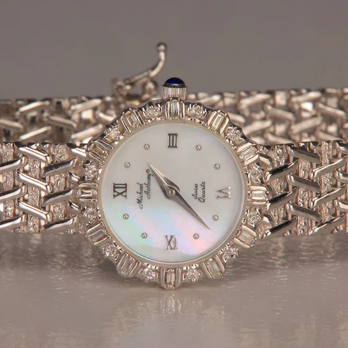 Watches Moriartys Gem Art 14K White Gold and Diamond Michael Anthony Watch