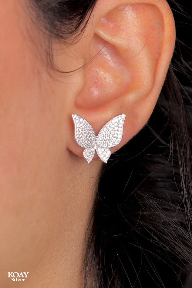 Zircon Butterfly Earring 04 KOAY Silver Store Earrings Zircon Butterfly Earring 04 KOAY Silver Store Earrings