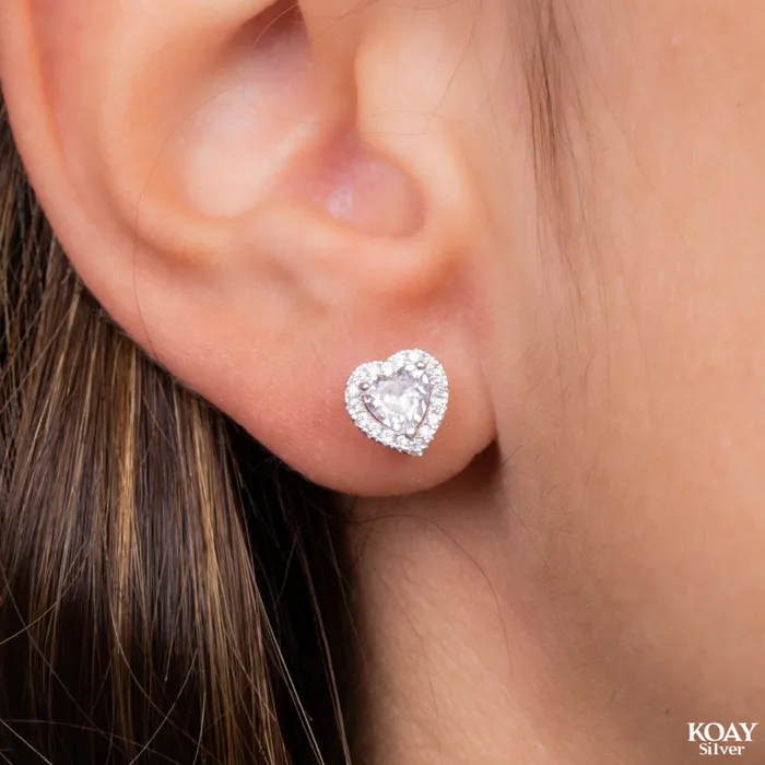 Zircon Heart 01 Earring KOAY Silver Store Earrings